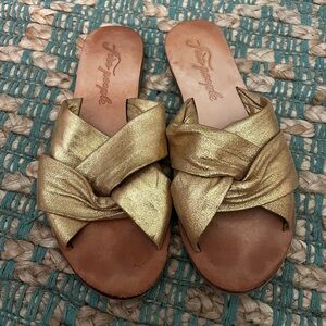 Free People gold sandal size 38